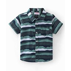 Babyhug Cotton Woven Half Sleeves Shirt Abstract Print - Multicolor