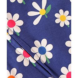 Babyhug Interlock Cotton Knit Full Sleeves Footed Sleepsuit with Headband & Floral Print - Navy Blue