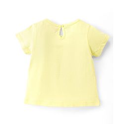 Babyhug Cotton Knit Half Sleeves Top with Butterfly Print - Cream