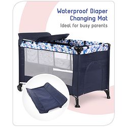 Babyhug Bouyant 3 in 1 Playpen cum Cot with Mosquito Net - Dark Blue