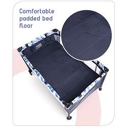Babyhug Bouyant 3 in 1 Playpen cum Cot with Mosquito Net - Dark Blue