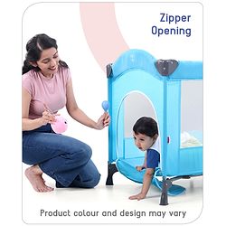Babyhug Bouyant 3 in 1 Playpen cum Cot with Mosquito Net - Dark Blue