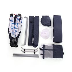 Babyhug Bouyant 3 in 1 Playpen cum Cot with Mosquito Net - Dark Blue
