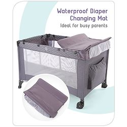 Babyhug Bouyant 3 in 1 Playpen cum Cot with Mosquito Net - Dark Blue
