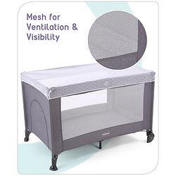 Babyhug Bouyant 3 in 1 Playpen cum Cot with Mosquito Net - Dark Blue