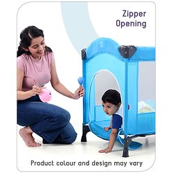 Babyhug Bouyant 3 in 1 Playpen cum Cot with Mosquito Net - Dark Blue