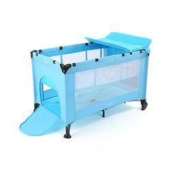 Babyhug Bouyant 3 in 1 Playpen cum Cot with Mosquito Net - Dark Blue