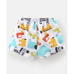 Babyhug 100% Cotton Antibacterial Trunks Wild Animal Print Pack of 3 -Multicolour