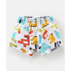 Babyhug 100% Cotton Antibacterial Trunks Wild Animal Print Pack of 3 -Multicolour