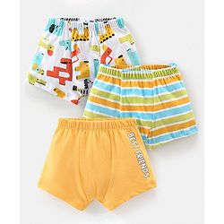 Babyhug 100% Cotton Antibacterial Trunks Wild Animal Print Pack of 3 -Multicolour