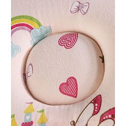 Babyhug Premium Rectangular Memory Foam Head Shaping Baby Pillow Princess Castle Theme- Pink| Prevents Flat-Head Syndrome| Firm and Supportive| Supports Neck and Shoulders| Soft Breathable Fabric| Washable| Travel Friendly| Suitable for New Born