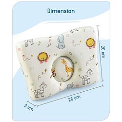 Babyhug Premium Rectangular Memory Foam Head Shaping Baby Pillow Princess Castle Theme- Pink| Prevents Flat-Head Syndrome| Firm and Supportive| Supports Neck and Shoulders| Soft Breathable Fabric| Washable| Travel Friendly| Suitable for New Born