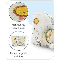 Babyhug Premium Rectangular Memory Foam Head Shaping Baby Pillow Princess Castle Theme- Pink| Prevents Flat-Head Syndrome| Firm and Supportive| Supports Neck and Shoulders| Soft Breathable Fabric| Washable| Travel Friendly| Suitable for New Born