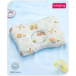 Babyhug Premium Rectangular Memory Foam Head Shaping Baby Pillow Princess Castle Theme- Pink| Prevents Flat-Head Syndrome| Firm and Supportive| Supports Neck and Shoulders| Soft Breathable Fabric| Washable| Travel Friendly| Suitable for New Born