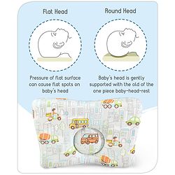 Babyhug Premium Rectangular Memory Foam Head Shaping Baby Pillow Princess Castle Theme- Pink| Prevents Flat-Head Syndrome| Firm and Supportive| Supports Neck and Shoulders| Soft Breathable Fabric| Washable| Travel Friendly| Suitable for New Born