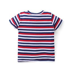 Babyhug 100% Cotton Interlock Knit Half Sleeves Antibacterial Vest Stripes & Penguin Pack Of 3 - Multicolor