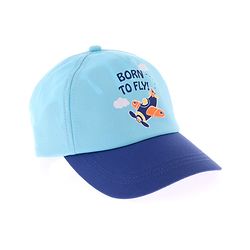Babyhug Cotton blend Summer Caps Helicopter Print- Sky Blue