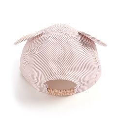 Babyhug Cotton Blend Woven Summer Cap Teddy Theme Striped -  Beige