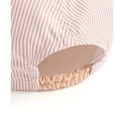 Babyhug Cotton Blend Woven Summer Cap Teddy Theme Striped -  Beige