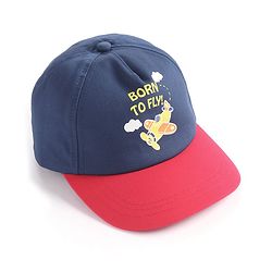Babyhug Cotton Blend Summer Cap Helicopter Print- Navy Blue