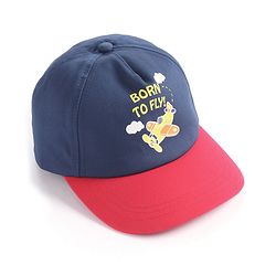 Babyhug Cotton Blend Summer Cap Helicopter Print- Navy Blue