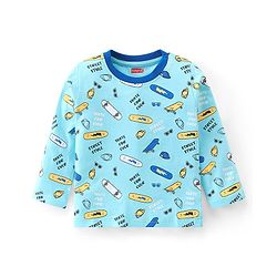 Babyhug 100% Cotton Knit Full Sleeves T-Shirt With Skateboard Graphics Pack Of 3 - Multicolour