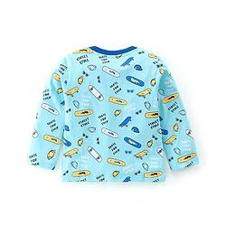 Babyhug 100% Cotton Knit Full Sleeves T-Shirt With Skateboard Graphics Pack Of 3 - Multicolour