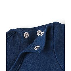 Babyhug 100% Cotton Half Sleeves Onesie Animal Patch - Navy Blue