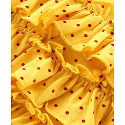 Babyhug 100% Cotton Singlet Sleeves Onesies With Polka Dots - Yellow