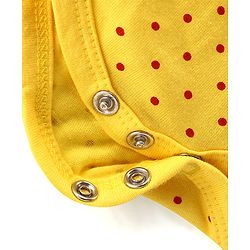 Babyhug 100% Cotton Singlet Sleeves Onesies With Polka Dots - Yellow