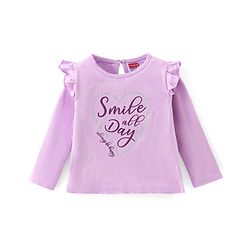 Babyhug Cotton Knit Full Sleeves Text Print T-Shirts Pack of 3 - Pink Purple & Blue