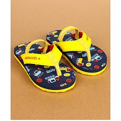 Cute Walk by Babyhug Flip Flops with Back Strap Vehicle Print - Navy Blue