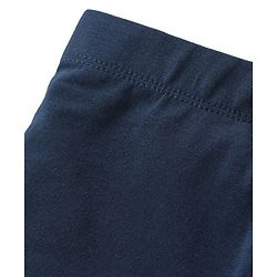 Babyhug Cotton Lycra Knit Solid Color Stretchable Leggings - Navy Blue