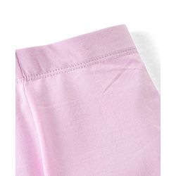 Babyhug Cotton Lycra Full Length Leggings Solid Color - Pink