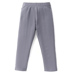 Babyhug Cotton Lycra Knit Solid Color Stretchable Leggings - Dark Grey