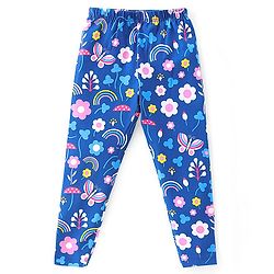 Babyhug Cotton Lycra Knit Full Length Leggings Floral Solid  & Polka Dot Print Pack of 3- Red Yellow & Pink