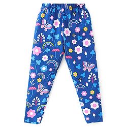 Babyhug Cotton Lycra Knit Full Length Leggings Floral Solid  & Polka Dot Print Pack of 3- Red Yellow & Pink