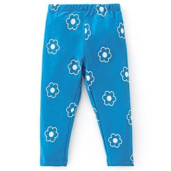 Babyhug Cotton Lycra Knit Full Length Stretchable Leggings Floral Print Pack Of 3 - Multicolor