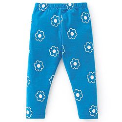 Babyhug Cotton Lycra Knit Full Length Stretchable Leggings Floral Print Pack Of 3 - Multicolor