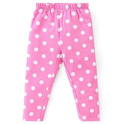 Babyhug Cotton Lycra Knit Full Length Floral & Polka Dots Printed Leggings Pack of 3 - Multicolor