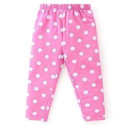 Babyhug Cotton Lycra Knit Full Length Floral & Polka Dots Printed Leggings Pack of 3 - Multicolor