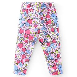 Babyhug Cotton Lycra Knit Full Length Floral & Polka Dots Printed Leggings Pack of 3 - Multicolor