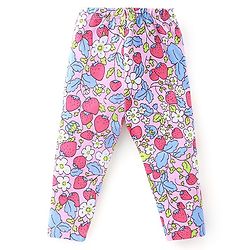 Babyhug Cotton Lycra Knit Full Length Floral & Polka Dots Printed Leggings Pack of 3 - Multicolor
