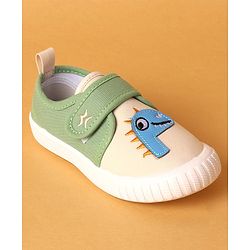 Cute Walk by Babyhug Casual Shoes with Velcro Closure & Dino Print- Green