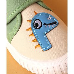 Cute Walk by Babyhug Casual Shoes with Velcro Closure & Dino Print- Green