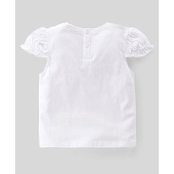 Babyhug 100% Cotton Knit Half Sleeves Text Print Top & Polka Dot Print Skirt-White & Red