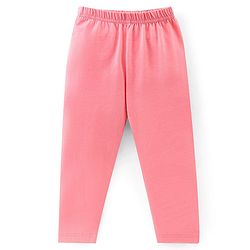 Babyhug Cotton Elastane Knit Full Length Solid Leggings Pack of 3 - Pink Green & Blue