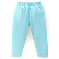 Babyhug Cotton Elastane Knit Full Length Solid Leggings Pack of 3 - Pink Green & Blue