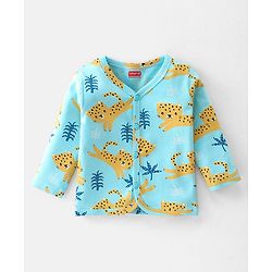 Babyhug 100% Cotton Interlock Knit Full Sleeves Striped & Cheetahs  Print Vests Pack of 3 - Multicolour