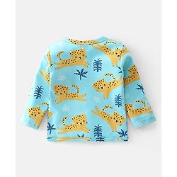 Babyhug 100% Cotton Interlock Knit Full Sleeves Striped & Cheetahs  Print Vests Pack of 3 - Multicolour